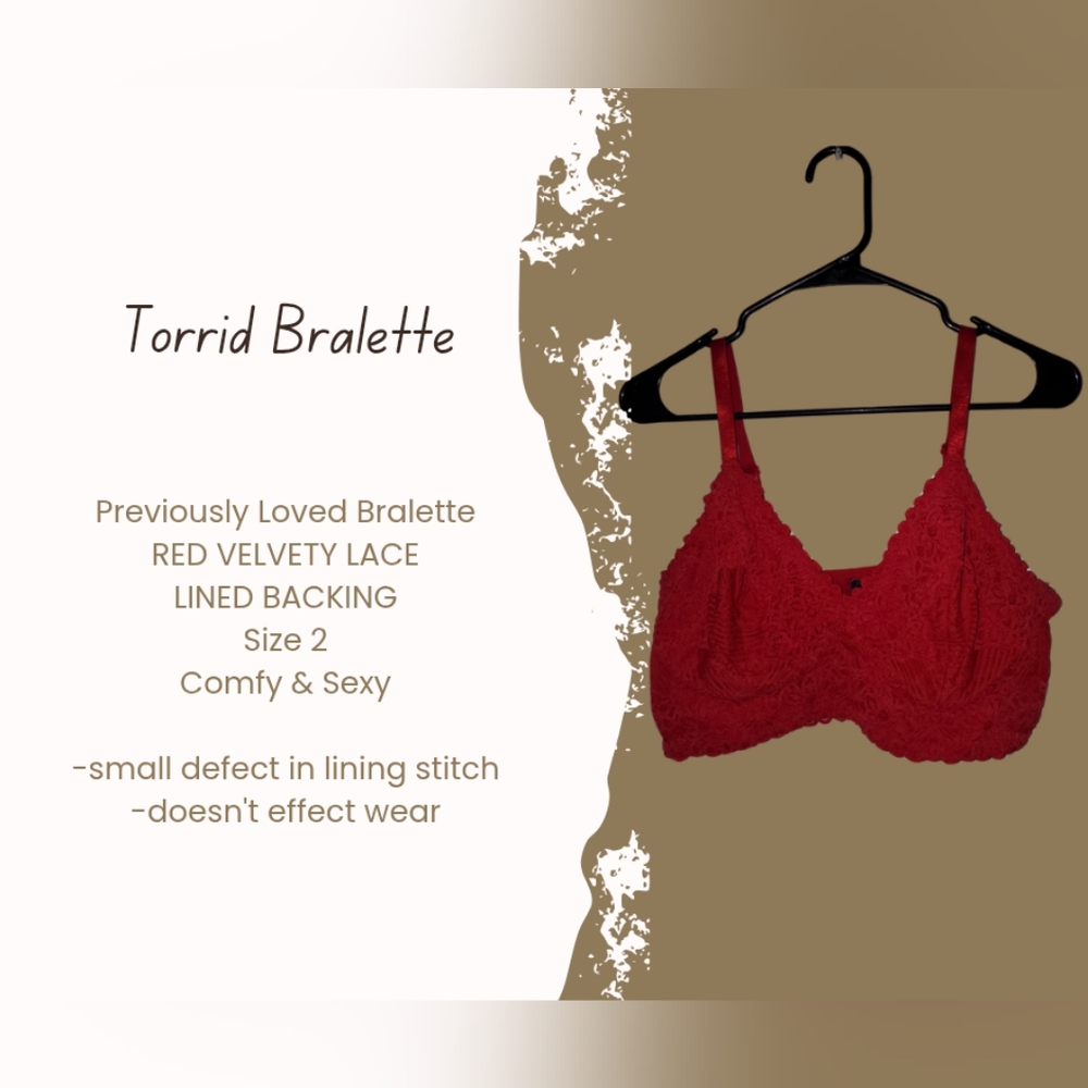 TORRID - SIZE 2 - VELVETY LACE BRALETTE